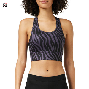 ชุดชั้นในกีฬาสำหรับผู้หญิง,บราออกกำลังกายเล่นโยคะฟิตเนสเล่นกีฬาพิมพ์โลโก้ออกแบบระเหิดผ้าไนล่อนสแปนเด็กซ์ OEM - Product Image 1