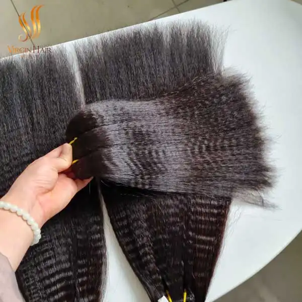 [סיטונאי קינקי ישר שיער] המכירה העליונה שיער לא מעובד גלם וייטנאם שיער באיכות גבוהה מאוד רך וברק 100% וייטנאמי Ra