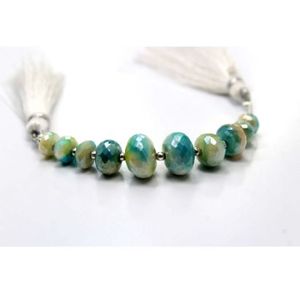 Pulsera facetada hecha a mano de 2,5 pulgadas, cuentas de piedra lunar recubiertas de místico Bio Natural, tamaño de 11x6mm, colores plata blanca, gemas Zubair - Product Image 5