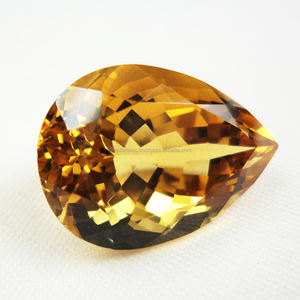 จี้เจียระไนทรงลูกแพร์สีเหลืองมะนาวธรรมชาติขนาดเครื่องประดับทำจากหินวันเกิดธรรมชาติแบบหลวมสำหรับส่งออกจำนวนมาก - Product Image 1