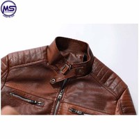 Chaquetas de Invierno Casuales Delgadas y Lavables para Hombre, Talla Grande, de Cuero Sintético Transpirable con Cierre y Cuello Alto