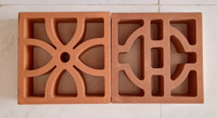 Bloc d'écran en tricotage rouge de styliste naturel, fabriqué à 100% en argile naturelle, utilisé pour l'intérieur et l'extérieur