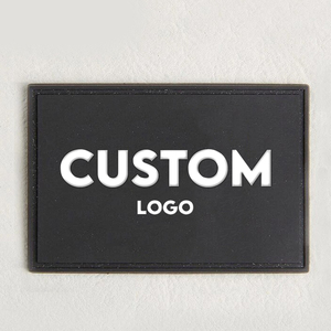 Cusconnector Adapter Antenna Adaptersliconbaofeng Handmade Silicone Quality Soft PVC <b>Black</b> Fabric Garment Labels 3D Logo Flower - Product Image 2