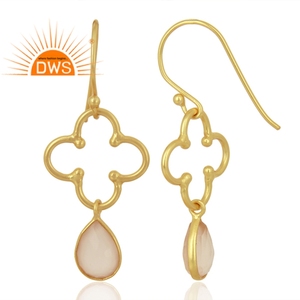 Boucles d'oreilles chinoises en pierre précieuse, bijou en plaqué or 14k, design Floral, pendentif, vente en gros, 1 pièce - Product Image 3