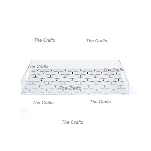 Bestest Design Bandeja de servicio de acrílico con asas de metal Bandeja de comida decorativa de forma cuadrada para uso en hoteles y utensilios de cocina - Product Image 6