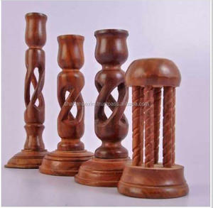 Diferentes diseños ecológicos de candelabros de madera, candelabros de madera natural en la India - Product Image 5