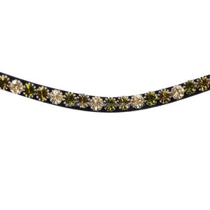 Equine-banda ostentosa para cejas de caballo, banda para cejas en forma curva para caballos con botón a presión para lazos - Product Image 1