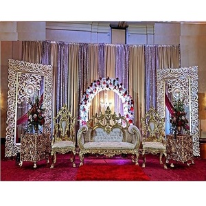 Conjunto de sofás de escenario de boda de diseño real, conjunto de decoración de escenario, conjunto de muebles de corazón para recepción de boda - Product Image 1