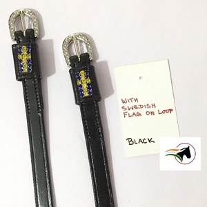 Correa de cuero de lujo ecuestre personalizada de alta calidad Western Riding Halter diseño de bandera sueca cristales costura elegante - Product Image 6