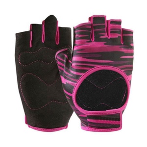Gants de sport pour femmes, demi-doigts, paume en cuir, entraînement de musculation - Product Image 1