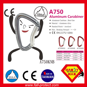 CE UIAA Aluminum Bent Gate Rock Climbing Carabiner - Product Image 4