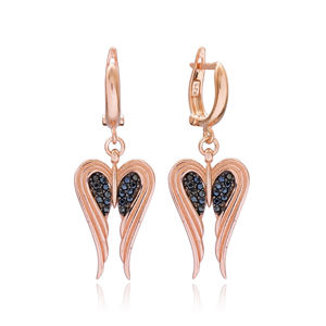 Pendientes colgantes de Plata de Ley 925 hechos a mano para mujer, diseño de alas de Ángel turco, venta al por mayor - Product Image 1