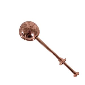 Brass <b>Tea</b> Strainer with Long Push Handle Loose Leaf <b>Tea</b> Infuser Handmade Fine Mesh Rose Gold Kitchenware <b>Tea</b> Strainer - Product Image 1