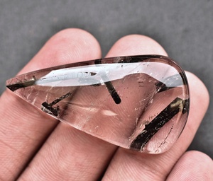 หินไหมขัดฟันแร่ควอตซ์ Cabochon,หินขัดหินแกรนิตสีดำคุณภาพสูงสำหรับทำเครื่องประดับ - Product Image 4