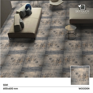 กระเบื้องพอร์ซเลนลายเนื้อไม้60x60กระเบื้องเซรามิคสีเทาดีไซน์ภายในและภายนอกบ้าน - Product Image 2