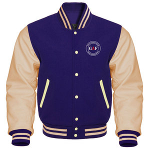 GAF, venta al por mayor, Parche de retales de doble color personalizado, chaqueta universitaria de béisbol de vuelo bordada para hombres - Product Image 2