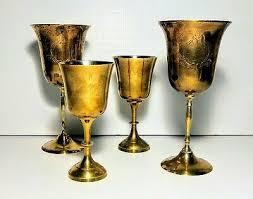 Antique Brass Wine Goblet Engraved Chalice Handmade Metal Drinking Cup Luxury Barware Glassware Wedding Party Bar <b>Table</b> Decor - Product Image 4