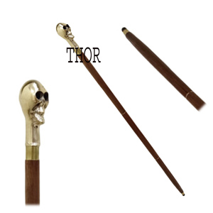 Bastón de madera marrón vintage con mango de latón para caminar, senderismo, escalada, bastón de calidad - Product Image 1