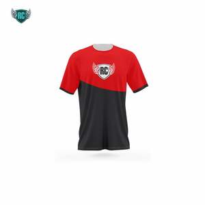 เสื้อยืดกีฬาพิมพ์ลายสำหรับผู้ชายเสื้อสีดำสีเขียวสีแดงดีไซน์สำหรับฝึกซ้อมแบบทีมหรือชุดแข่งขัน - Product Image 6