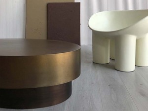 Mesa redonda de Metal dorado de lujo para oficina, hogar, restaurante, redonda, hecha en la India - Product Image 4