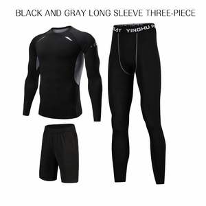 Sport Wears Gym <b>Men</b> Shirt <b>Compression</b> <b>Leggings</b> Three Pieces - Product Image 6