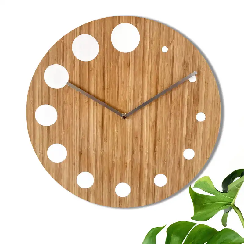 सबसे अच्छा बेच आधुनिक हस्तनिर्मित बांस दीवार घड़ी प्राकृतिक लकड़ी की दीवार घड़ियां लक्जरी शैली निर्यात करने के लिए