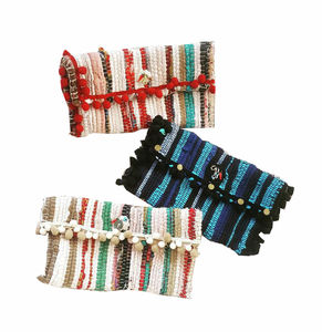 Bolso de mano tradicional estilo gitano hecho a mano para mujer, bolso de noche de Material de rafia con forro de Satén/bolso de fiesta, bolso móvil - Product Image 1