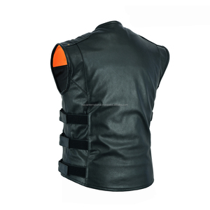 Gilet de moto pour homme en cuir véritable de qualité supérieure, imperméable et coupe-vent, HILV09 - Product Image 2