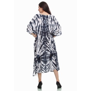 Elegant Kaftan for Beachwear Tie Dye <b>Cover</b> <b>Up</b> Chiffon <b>Beach</b> Dress 100% Rayon Wholesale Bali Manufacturer Sexy Kaftan KF007-003R2 - Product Image 4
