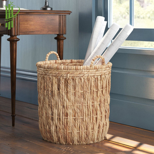 Best Supplier Handmade <b>Seagrass</b> Laundry <b>Basket</b> Water Hyacinth Storage <b>Basket</b> Hanging Design Woven Feature Food Use Cheap Price - Product Image 2