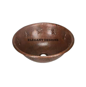 Fregadero de baño de cobre pulido de alta calidad hecho a mano tradicional Simple elegante lavabo piedra Material al por mayor - Product Image 3