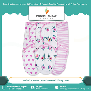 Customized Warm Soft 100% Cotton <b>Muslin</b> Baby <b>Swaddle</b> <b>Blanket</b> Wrap Set - Product Image 6