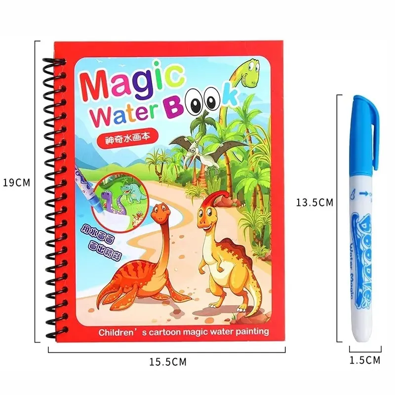 קסם מים ציור ספר צביעת ספר שרבוט עם קסם עט ציור לוח לילדים חינוך ציור צעצוע 8 סוגים