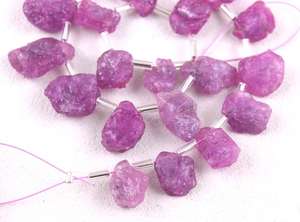 พลอยแซฟไฟร์สีชมพูหยาบ21ชิ้นเครื่องประดับแฮนด์เมดทำจากแก้วทรงไม่เรียบ - Product Image 4