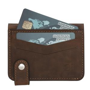 Porte-cartes OSCAR en cuir véritable fait main, avec clip en métal aluminium, logo personnalisable, protection RFID - Product Image 1