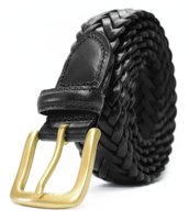 Ceinture en cuir tressé pour homme, femme, fille et garçon, boucle en laiton solide, style tactique, personnalisée