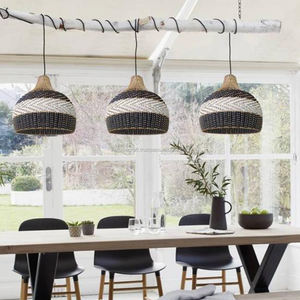 Pantalla de lámpara de ratán estilo Bali, decoración de luz de pedante al por mayor - Product Image 3