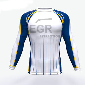 Chemises de sport de Compression, surf à manches longues, Logo personnalisé UV BJJ Rashguard MMA Sublimation hommes éruption Guard DHL Sublimation FEDEX OEM - Product Image 1