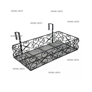Jardinière en fer support suspendu en fer forgé plante support suspendu balcon rampe étagère Pot de fleur support - Product Image 2