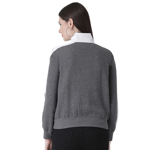 Vestes à manches longues en molleton Jacquard collé pour femmes Fermeture à glissière complète Matelassé Respirant Support réversible Hiver Rempli de coton - Product Image 2