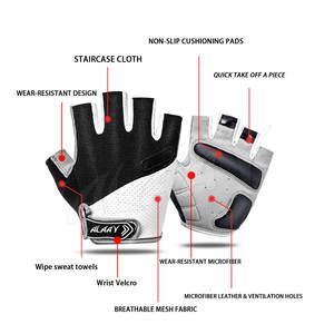 100% guantes de Ciclismo de carreras hechos a medida originales de cuero PU de medio dedo función transpirable de calidad superior - Product Image 2