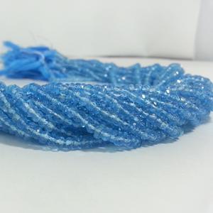 3mm 4mm Topaze Bleue Ciel Naturelle Rondelle à Facettes Perles de Pierres Précieuses Fil de Pierres Semi Précieuses Vente en Gros Prix d'Usine Réel - Product Image 3