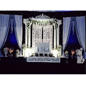 White Stylish Wedding Stage Set Melbourne New Roman Style Wedding Ceremony Stage Set Contemporary White Chic Elegant Wedding Set