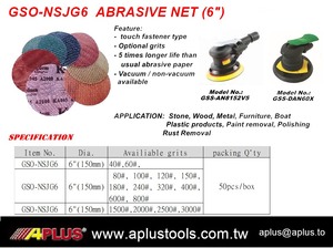 Aplus ตาข่ายกระดาษทราย GSO-NSJG6-40ขัด6 "(150มม.) ตัวยึดแบบสัมผัสอุปกรณ์เสริมปลายข้าว5X กระดาษธรรมดาที่มีอายุการใช้งานยาวนานกว่า - Product Image 3