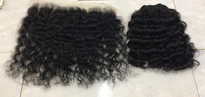 Extensiones de Cabello Humano 100% Virgen con Cutícula Alineada, Cierre de Encaje Remy Camboyano, Trama Doble a Máquina, Ondulado Liso Sedoso - Product Image 3