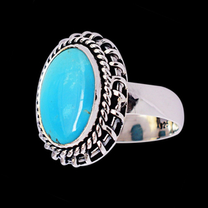 Bague en argent Sterling 925 pour femme, bijou en pierre précieuse naturelle, zircon, turquoises - Product Image 6