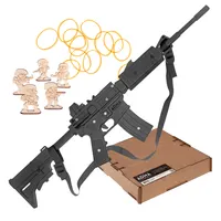Pistola giocattolo in legno di alta qualità spara elastici M4 fucile d'assalto, pistole per bambini