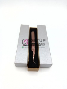 Haute Qualité 45 Degrés Or Rose Plasma Diamant Grip Extension De Cils Pince À Épiler En Acier Inoxydable Logo Personnalisé Instrument De Beauté - Product Image 3