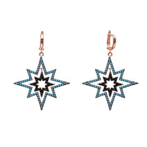 925 argent Sterling Étoile Balancent Boucles D'oreilles Turc En Gros Fait À La Main En Argent Sterling Boucle D'oreille - Product Image 1