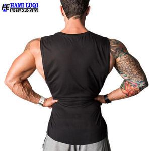 Camiseta sin mangas deportiva para hombre, camiseta de entrenamiento de punto con estampado informal transpirable de secado rápido y logotipo personalizado, suministro OEM de talla grande - Product Image 4